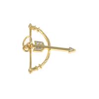 Cubic Zirconia Micro Pave Brass Pendant, gold color plated, micro pave cubic zirconia, nickel, lead & cadmium free, 28x19x1mm, Hole:Approx 3mm, Sold By PC