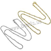 Stainless Steel Chain halskæde, forgyldt, mesh kæde, flere farver til valg, 2mm, 1x3mm, Længde Ca. 20 inch, 10Strands/Lot, Solgt af Lot