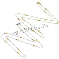 Halskette, Edelstahl, goldfarben plattiert, Twist oval, keine, 2.2x1.3x0.4mm, Länge:ca. 17.5 ZollInch, 10SträngeStrang/Menge, verkauft von Menge