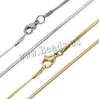 Edelstahl Schmuck Halskette, plattiert, Kandare Kette, keine, 1.50mm, 10SträngeStrang/Menge, verkauft von Menge