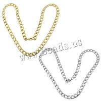 Stainless Steel Chain Necklace, plated, curb chain, more colors for choice, 13x9x2mm, Length:Approx 24 Inch, 5Strands/Lot, Sold By Lot