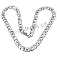 Stainless Steel Chain halskæde, bremse kæde, oprindelige farve, 15x12x3mm, Længde Ca. 24 inch, 5Strands/Lot, Solgt af Lot