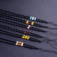 ожерелье для свитер, Обсидиан, с Полудрагоценный камень, Другое покрытие, Много цветов для выбора, 6mm, длина:Приблизительно 24.4 дюймовый, 50Strand/Лот, продается Лот