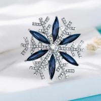 Tibetan Style Brooches, Snowflake, plated, with rhinestone, more colors for choice, 42x42mm, 10PCs/Lot, Sold By Lot