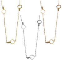 Edelstahl Schmuck Halskette, plattiert, Modeschmuck & für Frau, keine, 19x9mm,1.5mm, verkauft per 16 ZollInch, 2 ZollInch Strang