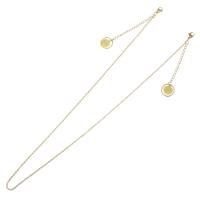 Edelstahl Schmuck Halskette, plattiert, Modeschmuck & für Frau, Goldfarbe, 14mm,1.5mm, verkauft per 20 ZollInch Strang