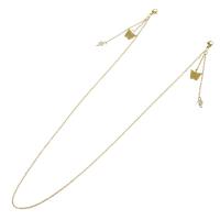Edelstahl Schmuck Halskette, Schmetterling, plattiert, Modeschmuck & für Frau, Goldfarbe, 12.5x9.5mm,1.5mm, verkauft per 20 ZollInch Strang