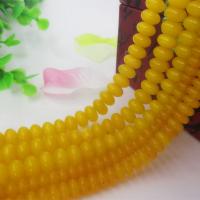 Natural Jade Beads Jade Malaysia Flat Round polished DIY yellow Sold By Strand