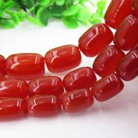 Natural Red Agate Beads, Drum, polished, DIY & different size for choice, red, Sold By Strand