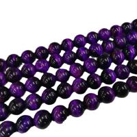 Tigerauge Perlen, rund, poliert, DIY & verschiedene Größen vorhanden, violett, verkauft von Strang