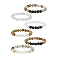 Gemstone Bracelets, Natural Stone, fashion jewelry & Unisex, more colors for choice, Sold Per Approx 6.5 Inch Strand