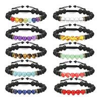 Gemstone Bracelets, Abrazine Stone, with Natural Stone, Adjustable & fashion jewelry & Unisex, more colors for choice, 180mm, Sold Per Approx 7.1 Inch Strand