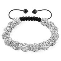 Rhinestone Bracelet Polymer Clay with Crystal Adjustable & fashion jewelry & Unisex 180mm Sold Per Approx 7.1 Inch Strand