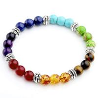 Gemstone Bracelets, Natural Stone, Adjustable & fashion jewelry & Unisex, more colors for choice, 8mm, Sold Per Approx 7.1 Inch Strand