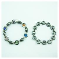 Bracelet Bijoux magnétiques, Hématite, avec Seedbead & Oeil de chat, Réglable & bijoux de mode & unisexe, plus de couleurs à choisir, 180x12mm, Vendu par Environ 7.1 pouce brin