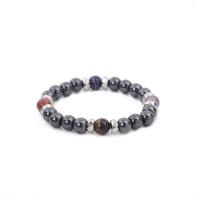 Bracelets de pierres précieuses, Hématite, avec cristal, Réglable & bijoux de mode & unisexe, multicolore, 190mm, Vendu par Environ 7.5 pouce brin