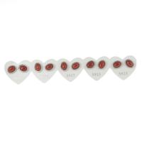 Gemstone øreringe, Messing, med Yunnan Red Agate, Runde, sølvfarvet forgyldt, mode smykker, nikkel, bly & cadmium fri, 15x10x7mm, Solgt af par