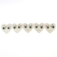 Gemstone Earrings, cobre, with turmalina, Roda, cromado de cor prateada, joias de moda, níquel, chumbo e cádmio livre, 13x10x7mm, vendido por par