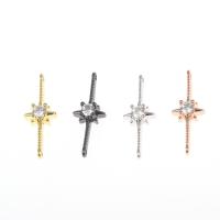 Brass, gold color plated, with cubic zirconia, more colors for choice, nickel, lead & cadmium free, 11x6x3mm, Sold By PC
