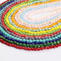 Flad rund Crystal Beads, Glas, poleret, du kan DIY & facetteret, flere farver til valg, 6mm, 100pc'er/Strand, Solgt af Strand