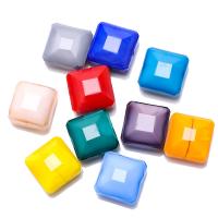 Fashion Glass Beads, Square, polished, DIY, more colors for choice, 14mm, 10PCs/Bag, Sold By Bag
