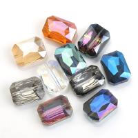 Fashion Glass Beads, Rectangle, plated, DIY, more colors for choice, 13x18mm, 10PCs/Bag, Sold By Bag