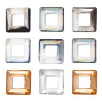 3D Nail Art Decoration, Glass, Square, plated, DIY, more colors for choice, 14mm, 20PCs/Bag, Sold By Bag