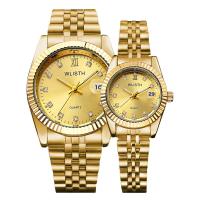WLISH® Men Jewelry Watch  Zinc Alloy with Stainless Steel plated Life water resistant & fashion jewelry & Unisex & luminated golden nickel lead & cadmium free Sold By PC