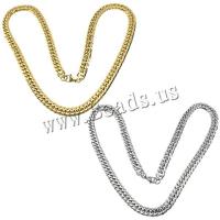 Stainless Steel Chain Necklace, plated, curb chain, more colors for choice, 13x9x2mm, Length:Approx 23.7 Inch, 5Strands/Lot, Sold By Lot