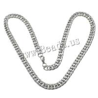 Stainless Steel Chain Necklace, rope chain, original color, 13x9x2mm, Length:Approx 23.5 Inch, 5Strands/Lot, Sold By Lot