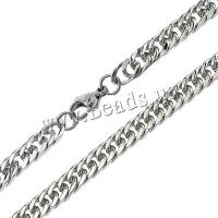 Stainless Steel Chain halskæde, bremse kæde, oprindelige farve, 9x6x1mm, Længde Ca. 23.5 inch, 5Strands/Lot, Solgt af Lot
