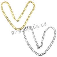 Stainless Steel Chain Necklace, plated, curb chain, more colors for choice, 12x8x1.50mm, Length:Approx 24 Inch, 5Strands/Lot, Sold By Lot