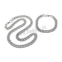 Stainless Steel Bracelet and Necklace plated rope chain original color Length Approx 24 Inch Approx 9 Inch Sold By Lot