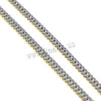 Stainless Steel Necklace Chain, plated, rope chain & two tone, 8x5x1.50mm, Length:Approx 23 Inch, 10Strands/Lot, Sold By Lot