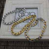 Stainless Steel Jewelry Bracelet plated twist oval chain Length Approx 9 Inch Sold By Lot