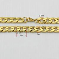 Halskette, Edelstahl, goldfarben plattiert, Twist oval, 11x8x2.50mm, Länge:ca. 24 ZollInch, 10SträngeStrang/Menge, verkauft von Menge