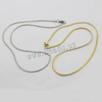 Stainless Steel Chain Necklace, plated, twist oval chain, more colors for choice, 5x3mm, Length:Approx 19.5 Inch, 10Strands/Lot, Sold By Lot