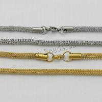 Stainless Steel Chain halskæde, forgyldt, forskellig størrelse for valg & mesh kæde, flere farver til valg, 3mm, 10Strands/Lot, Solgt af Lot