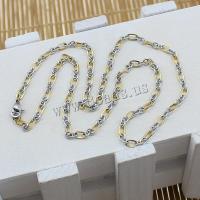 Stainless Steel Chain Necklace plated oval chain & two tone Length Approx 20 Inch Sold By Lot