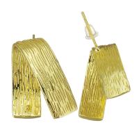 Pendientes de Perno en Latón, metal, acero inoxidable aguja de pendiente, chapado en color dorado, para mujer, 15x20mm,1mm, 10parespareja/Grupo, Vendido por Grupo