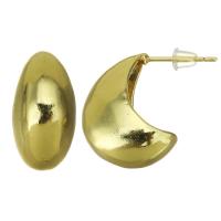 Brass Stud Earring, stainless steel post pin, gold color plated, for woman, 10x20mm, 10Pairs/Lot, Sold By Lot
