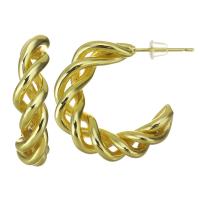 Brass Stud Earring, gold color plated, for woman, 6x25mm, 10Pairs/Lot, Sold By Lot