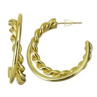 Brass Stud Earring, gold color plated, for woman, 6x31mm, 10Pairs/Lot, Sold By Lot
