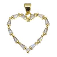 Pingentes Jóias de bronze, cobre, Coração, banhado, joias de moda & para mulher, dourado, 21x21.50x3mm, 10PCs/Lot, vendido por Lot