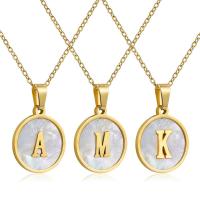 Stainless Steel Jewelry Necklace, Alphabet Letter, plated, fashion jewelry & for woman, more colors for choice, 460x26x18mm, Sold Per 18.11 Inch Strand