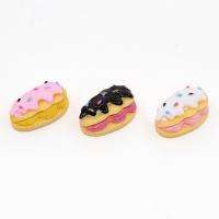 Mobile Phone DIY Decoration, Resin, Bread, epoxy gel, more colors for choice, 22x12mm, 100PCs/Bag, Sold By Bag