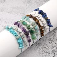 Gemstone Bracelets, Wax Cord, with Natural Stone, Adjustable & fashion jewelry & for woman, more colors for choice, 180mm, Sold Per Approx 7.1 Inch Strand