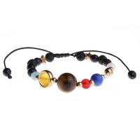 Gemstone Bracelets Wax Cord with Natural Stone & Zinc Alloy Adjustable & fashion jewelry & for woman multi-colored 180mm Sold Per Approx 7.1 Inch Strand