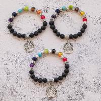 Gemstone Bracelets Natural Stone with Zinc Alloy fashion jewelry & for woman multi-colored Sold Per Approx 7.1 Inch Strand