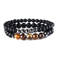 Gemstone Bracelets Natural Stone Adjustable & fashion jewelry & Unisex multi-colored Sold By Set